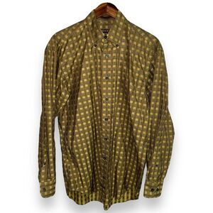 Robert Talbott Green Check Button Down Shirt Size M